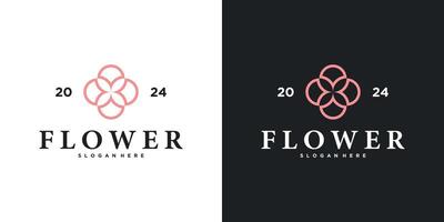 Abstract elegant flower logo icon design vector