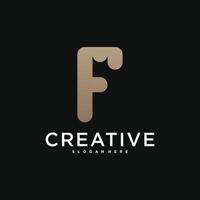Initial letter F logo, abstract concept design. Premium vector