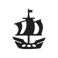 Pirate ship silhouette symbol in clean design on white background vector