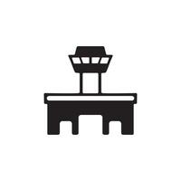Airport tower silhouette design symbol on a clean white background vector
