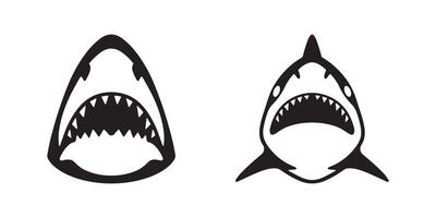 Isolated silhouette illustration of shark jaws vector