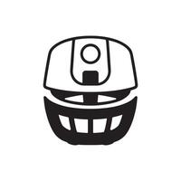 Minimal air fryer silhouette in format isolated on a clean white background vector