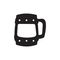 Rustic wooden mug silhouette in style vector