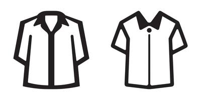 set of shirt silhouettes isolated on a clean white background vector