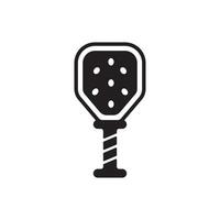 Pickleball paddle silhouette in minimal style isolated on white background vector