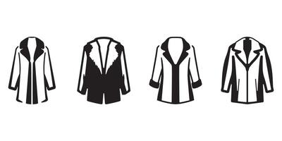 set of various fur coat silhouettes isolated on a clean white background vector