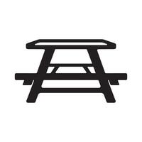 illustration of a folding picnic table silhouette vector