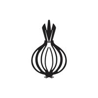 Simple illustration of an onion silhouette vector