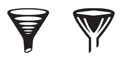artwork of various funnel silhouettes isolated on a clean white background vector