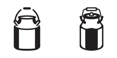 Silhouette of a traditional milk can set in design vector