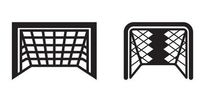 Silhouette icons of football and soccer goal posts in abstract format vector