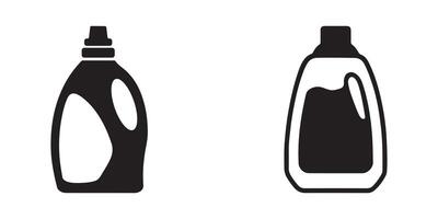 Different types of detergent bottle silhouettes in format on a white background vector