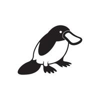 Black silhouette of a platypus in clean style vector
