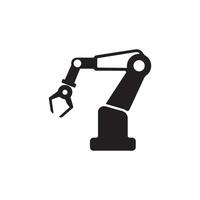 Minimalistic industrial robot silhouette artwork in format vector