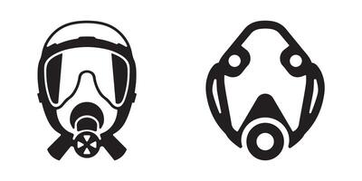 Oxygen mask icons silhouette illustration isolated on a white background vector