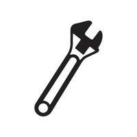 Mechanical wrench icon in black silhouette illustration vector