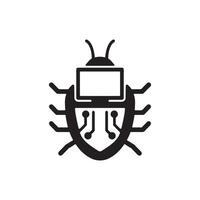 silhouette of a computer bug isolated on a clean white background vector