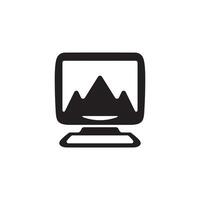 Modern computer monitor silhouette design on a white background in format vector