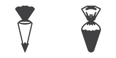 Piping Bag Icons Silhouette Set vector