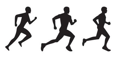 Runner Silhouette Set vector