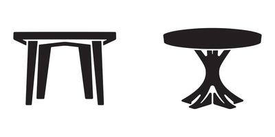Dining Table Silhouette Set vector