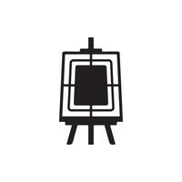 silhouette of an easel stand isolated on a white background vector