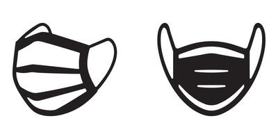 Face Mask Silhouette Set vector