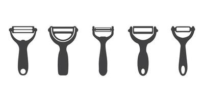 Peeler Icons Silhouette Set vector