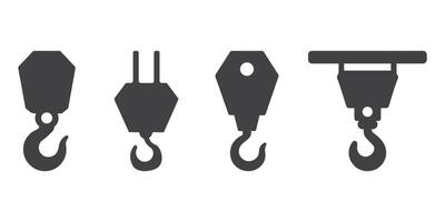 Crane Hook Silhouette Illustration Set vector