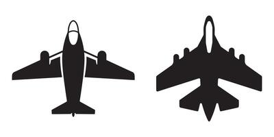 Fighter Plane Silhouette Set vector