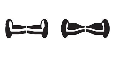 Electrical Hoverboard Silhouette Set vector