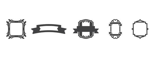 Vintage Label Icons Silhouette Set vector