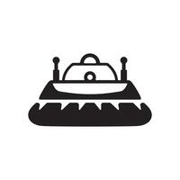 Black silhouette of a futuristic hovercraft boat vector