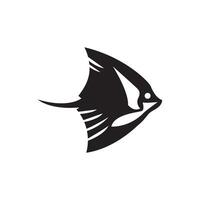 Ray fish illustration with silhouette design vector