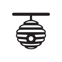 Black silhouette of a beehive in format on white background vector