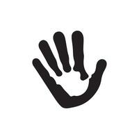 Hand silhouette in art style on a clean white background vector
