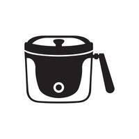 Minimalist black silhouette of a deep fryer machine vector