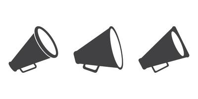Set of Three Megaphone Silhouette Illustrations vector