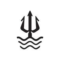 Black trident silhouette on white background vector