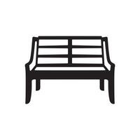 illustration of a bench silhouette in front view vector