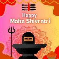 Happy Maha Shivaratri Post Design vector