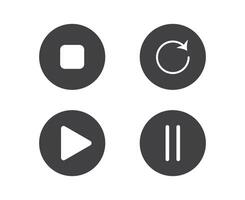 free play button icon set vector
