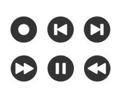 Unique play button icon set vector