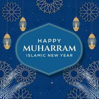islamic new year illustration in flat style design vector
