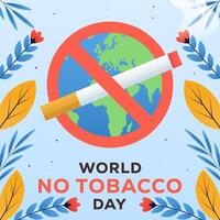 world no tobacco day illustration in gradient style design vector