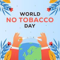 world no tobacco day illustration in gradient style vector