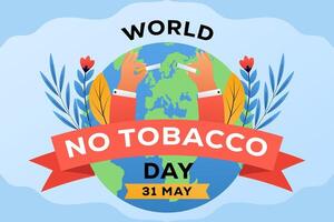 world no tobacco day background illustration in gradient style vector