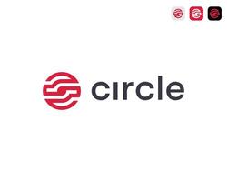 Modern Circle Logo With Abstract Line Geometric For Technology Logo Design Illustration vector