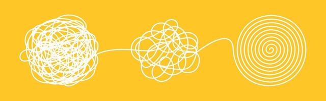 Chaos and order business concept flat style design illustration isolated on background. vector