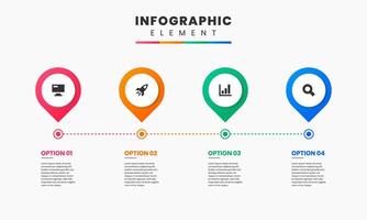 Pin Shape, Timeline Infographic Element Design icon templates can be used for process diagram, presentations, workflow layout, banner, flow chart, infographic. vector